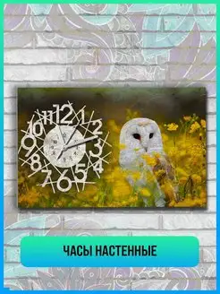 Часы настенные Птица Сова Owl цветы бела