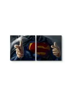 Картина на стену на холсте В каждом Супермене живет Бэтмен