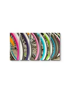 Картина на стену на холсте Яркие колеса велосипедов