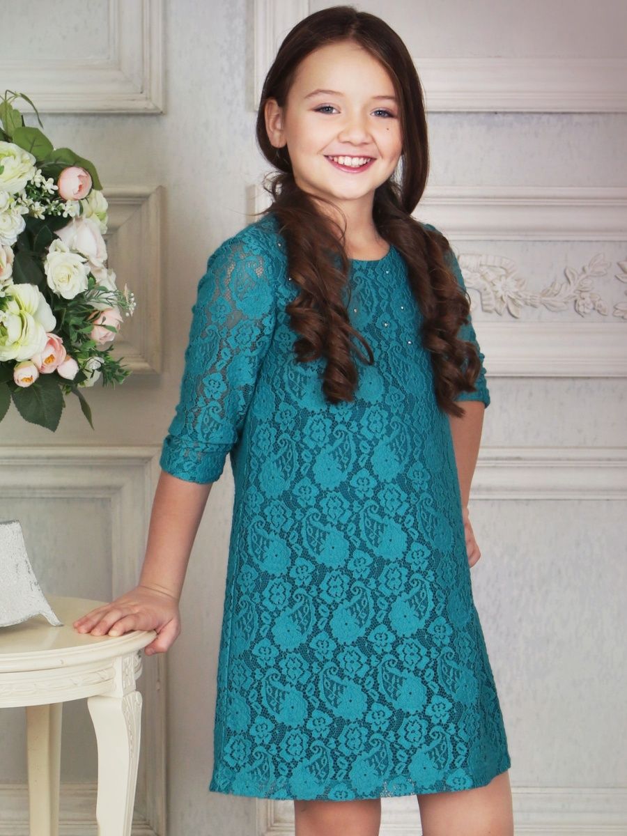 Вязаное платье для девочки 10 лет