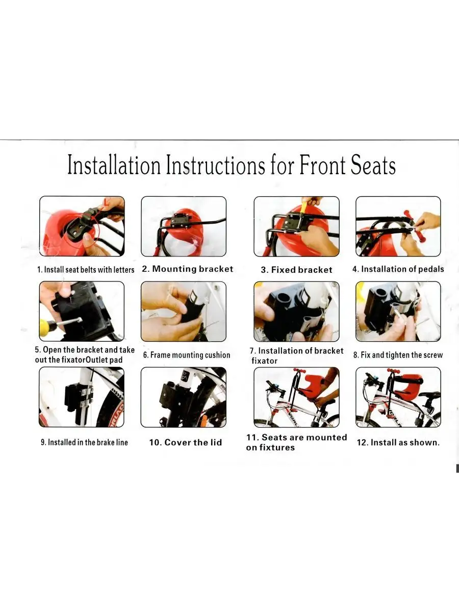 детское кресло на велосипед инструкция
