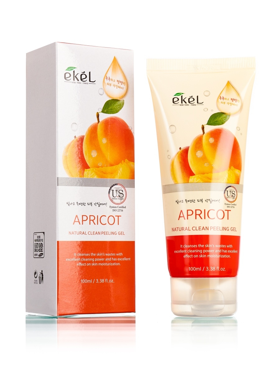 Экстракт абрикоса. Ekel пилинг-скатка natural clean peeling Gel Apricot с экстрактом абрикоса, 100 мл.