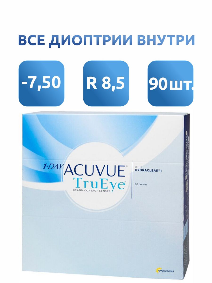 Тру тру тру ае ае. Контактные линзы 1-Day Acuvue TRUEYE. Acuvue 1-Day TRUEYE (90 линз). Линзы Acuvue -1.5. 1-Day Acuvue TRUEYE with Hydraclear 1.