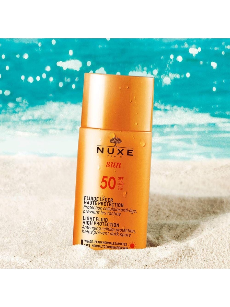 Spf 50. Nuxe SPF 50 Light Fluid. Nuxe крем Sun SPF 50. Nuxe крем Sun, SPF 50, 50 мл. Nuxe крем солнцезащитный SPF.