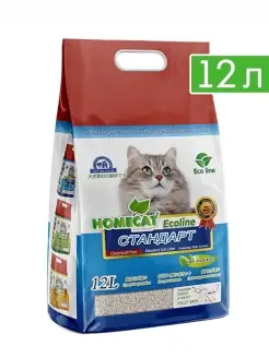 Ecoline Стандарт комкующийся наполнитель без запаха - 12 л